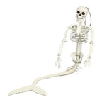 Life Size Skeleton Mermaid Halloween Outdoor Decorations Movable Posable Joints Realistic Full Body Skeleton Mermaid Props