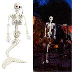 Life Size Skeleton Mermaid Halloween Outdoor Decorations Movable Posable Joints Realistic Full Body Skeleton Mermaid Props
