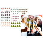 240 PCS Christmas Glass Cup Card Easy To Use Cute Pattern Xmas Party Wine Glass Decoration Card for Christmas