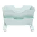 Double Layer Movable Deskside Bookshelf Removable Small Bookcase Dormitory Organize Trolley Shelf Blue