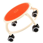 Round Rolling Low Stool Comfortable Universal Wheel Movable Mini Stool High Weight Capacity for Home Orange