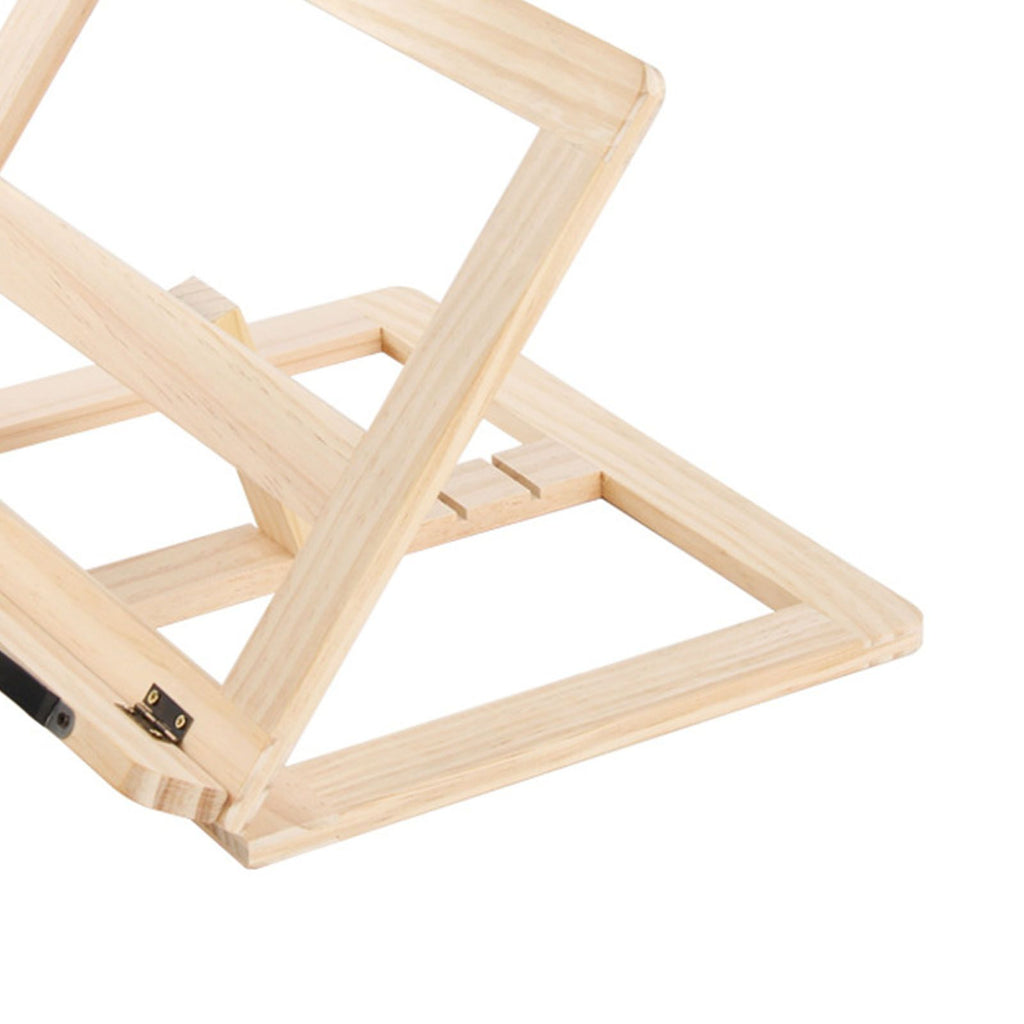 Wooden Book Stand Adjustable Book Holder Reading Stand Recipe Cookbook Holder for Kid Adult Home Iron Clip