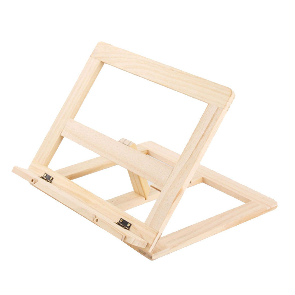 Wooden Book Stand Adjustable Book Holder Reading Stand Recipe Cookbook Holder for Kid Adult Home Wooden Clip