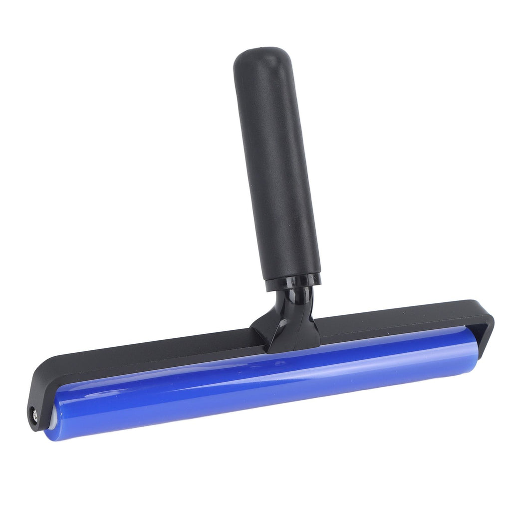 Static Roller Dust Removal Roller Super Sticky Blue Silicone Soft Static Action Cleaner Roller with Black Handle 4in