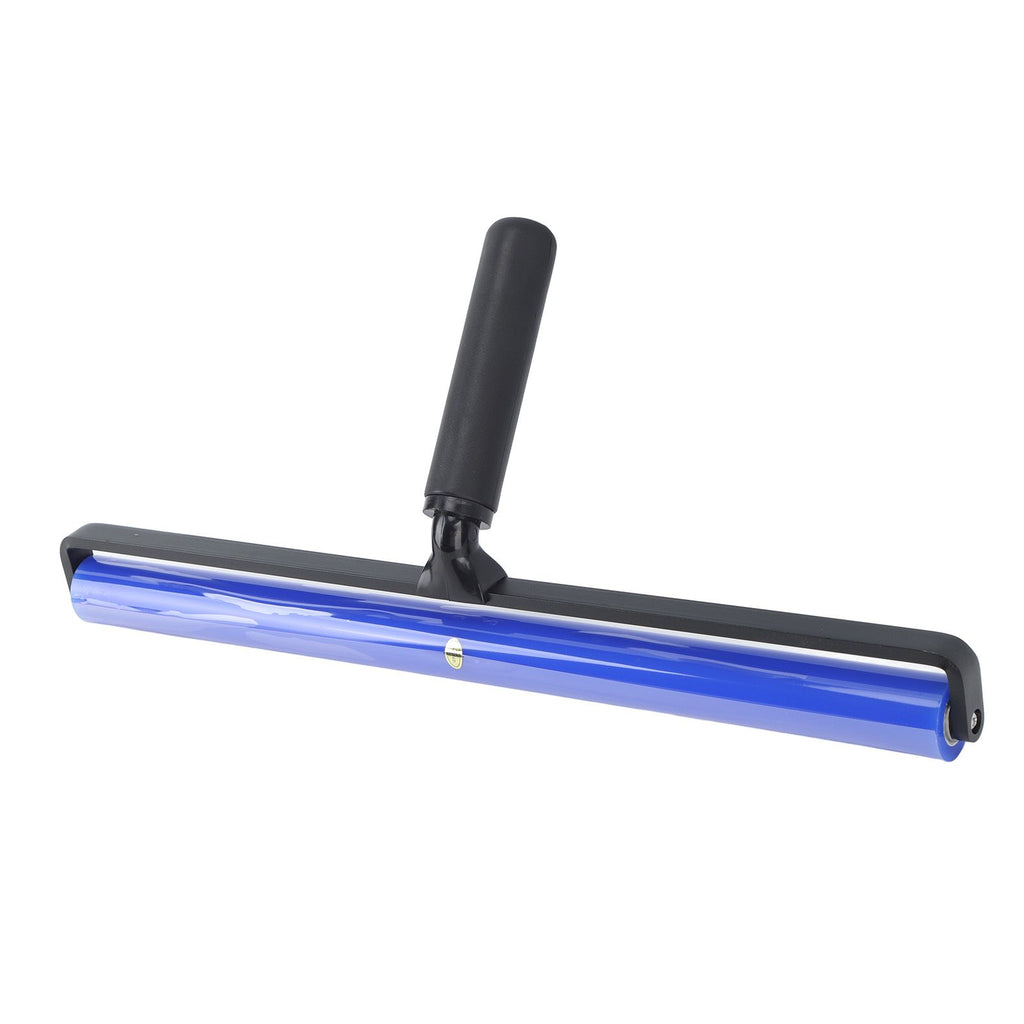Static Roller Dust Removal Roller Super Sticky Blue Silicone Soft Static Action Cleaner Roller with Black Handle 16in