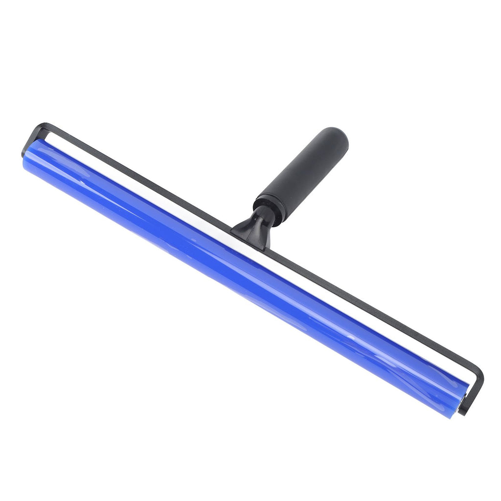 Static Roller Dust Removal Roller Super Sticky Blue Silicone Soft Static Action Cleaner Roller with Black Handle 16in