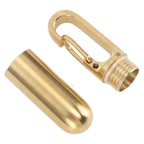 Keychain Medication Box Single Chamber Stainless Steel Keychain Medicine Organizer for Outdoor Travel Camping Gold