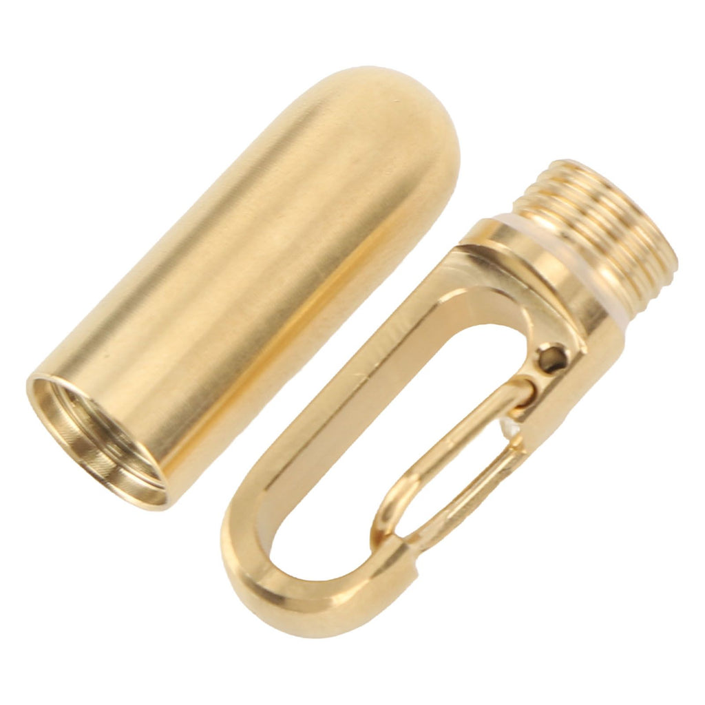Keychain Medication Box Single Chamber Stainless Steel Keychain Medicine Organizer for Outdoor Travel Camping Gold