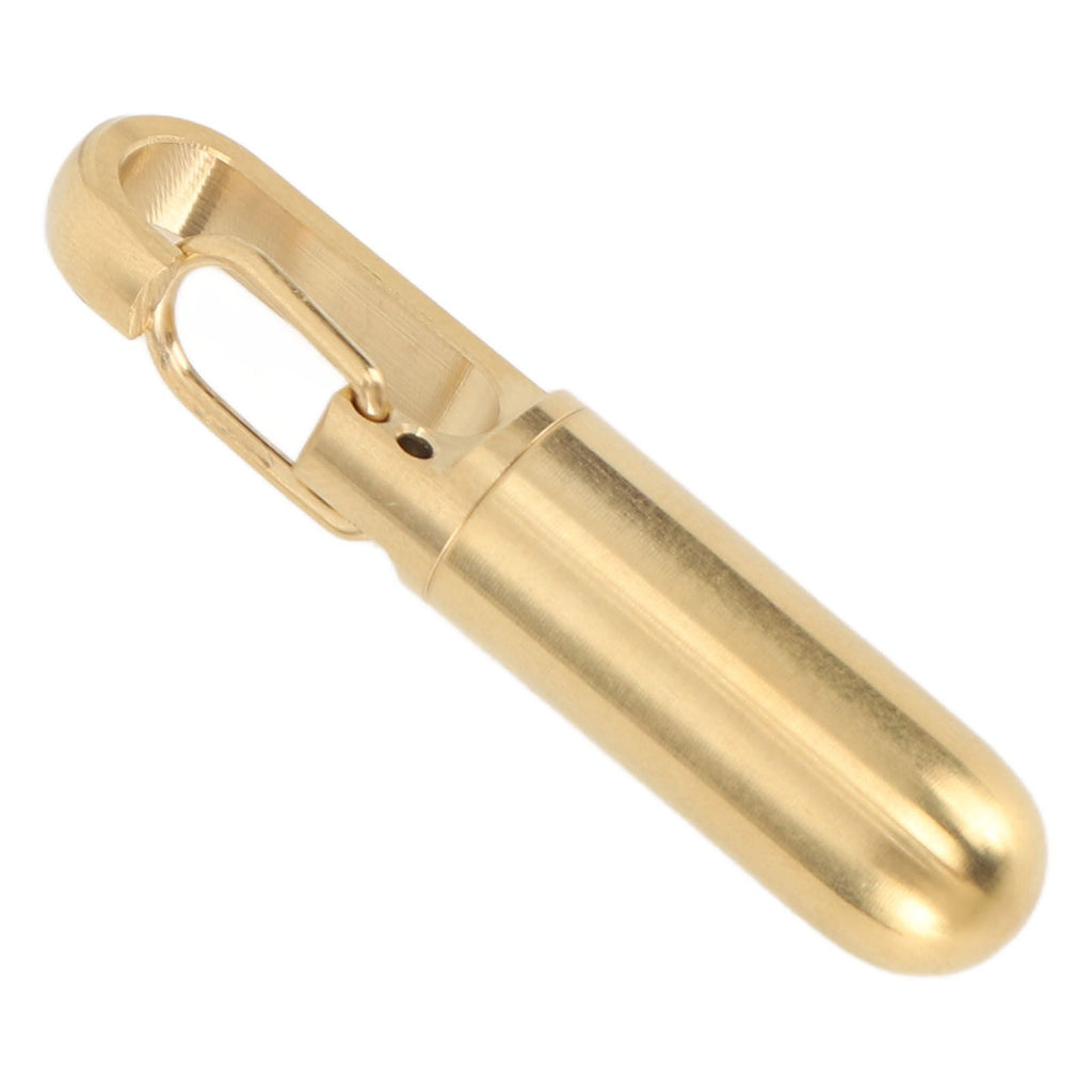 Keychain Medication Box Single Chamber Stainless Steel Keychain Medicine Organizer for Outdoor Travel Camping Gold