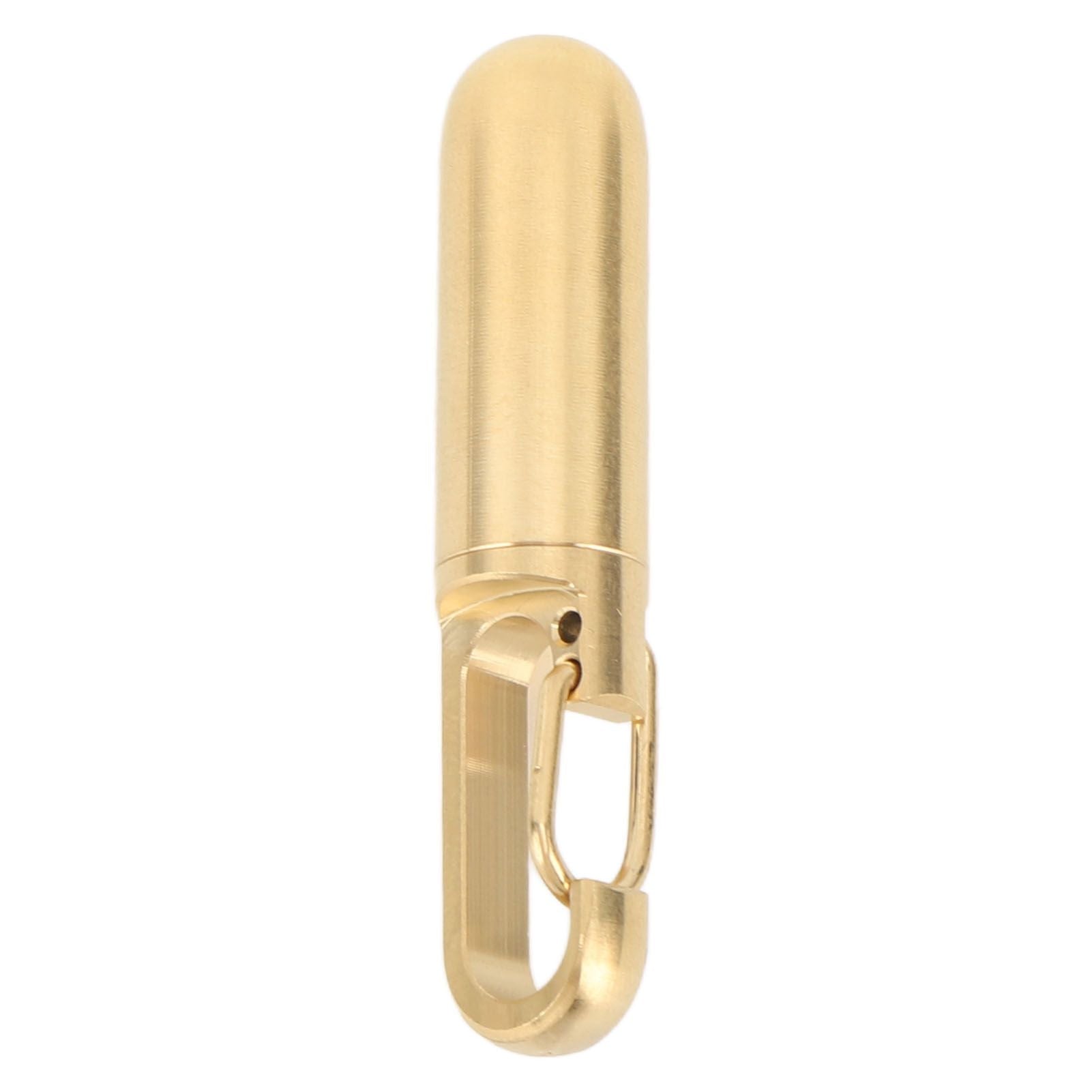 Keychain Medication Box Single Chamber Stainless Steel Keychain Medicine Organizer for Outdoor Travel Camping Gold