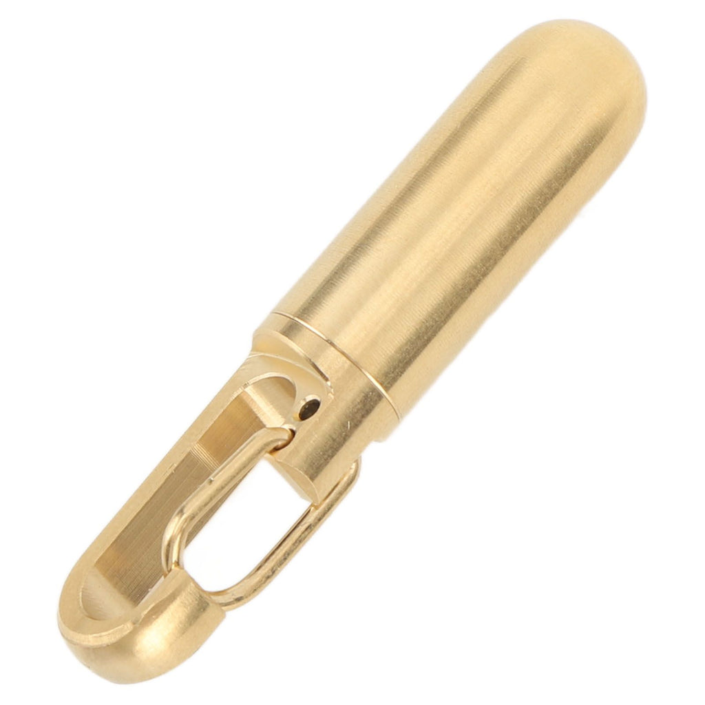 Keychain Medication Box Single Chamber Stainless Steel Keychain Medicine Organizer for Outdoor Travel Camping Gold