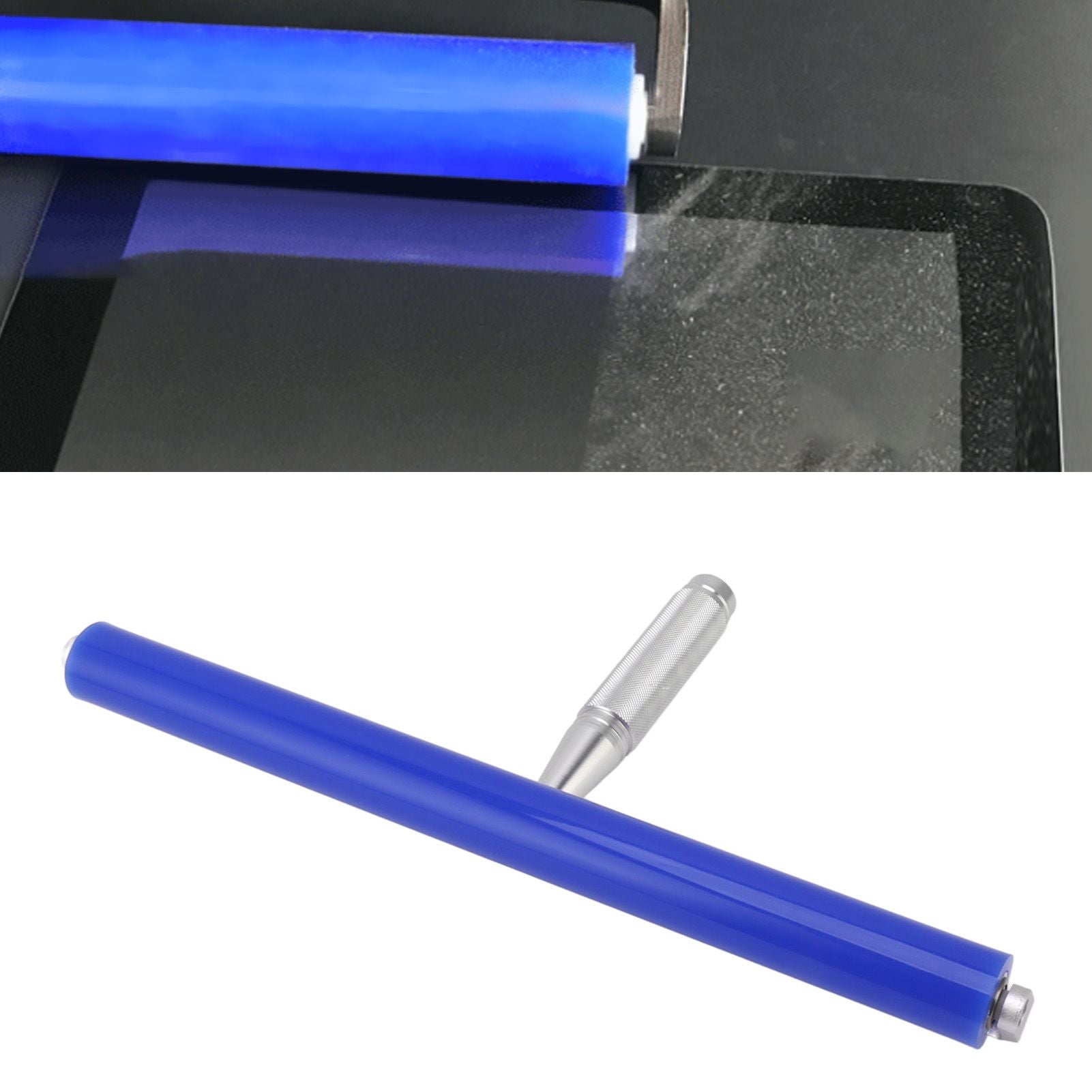 Dust Removal Roller Silicone Soft Aluminum Alloy Handle Iron Bearing Anti Static Roller for Film Dust Fibers Powder 12in / 30.48cm