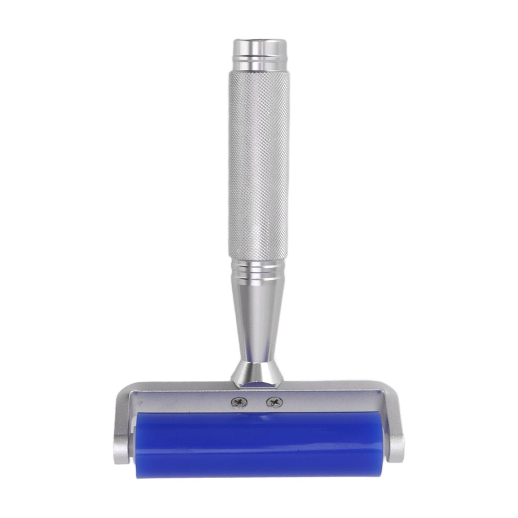 Silicone Manual Roller Cleaner Tool Laminated Static Lint Remover with Metal Handle Blue 6in