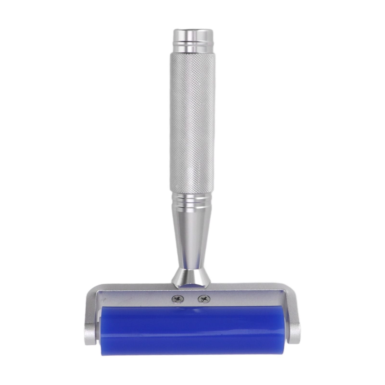 Silicone Manual Roller Cleaner Tool Laminated Static Lint Remover with Metal Handle Blue 6in