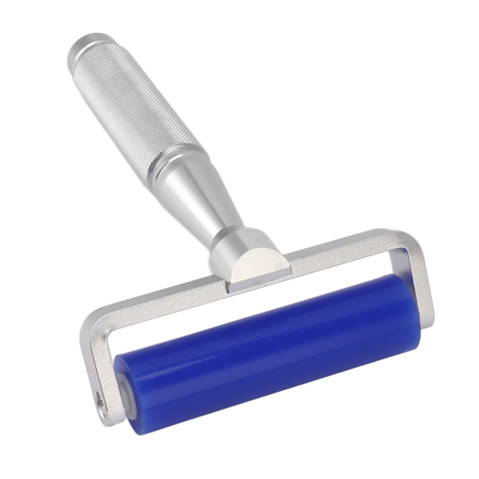 Silicone Manual Roller Cleaner Tool Laminated Static Lint Remover with Metal Handle Blue 6in