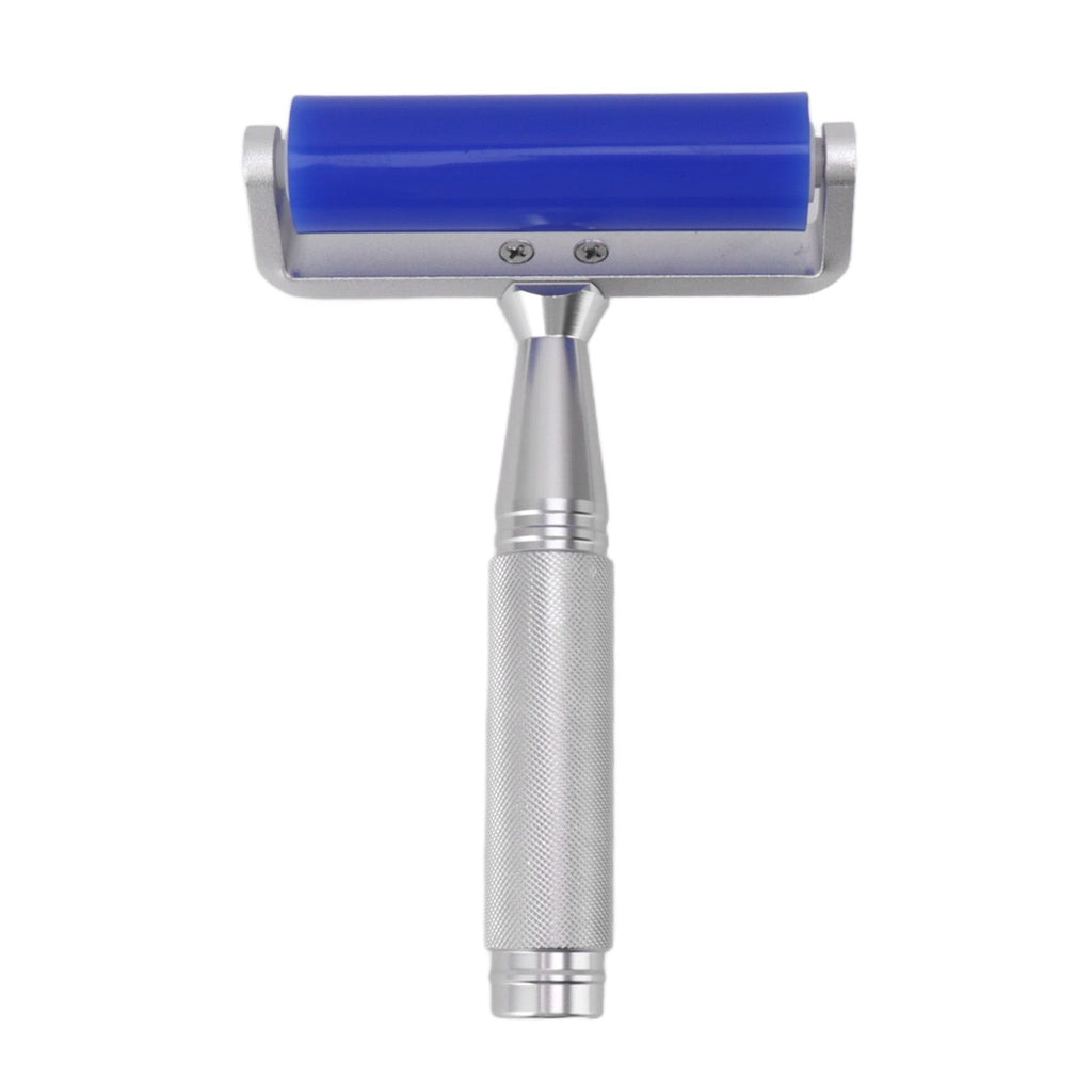 Silicone Manual Roller Cleaner Tool Laminated Static Lint Remover with Metal Handle Blue 6in