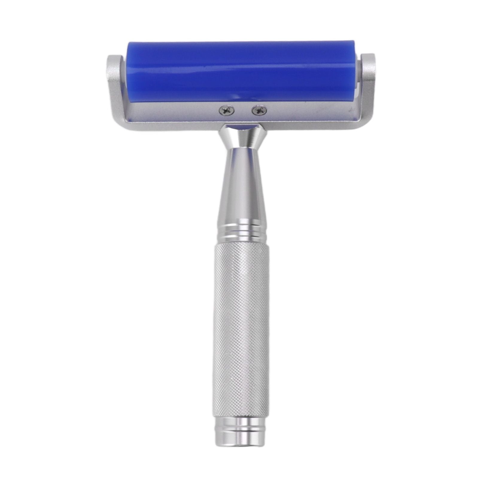 Silicone Manual Roller Cleaner Tool Laminated Static Lint Remover with Metal Handle Blue 6in