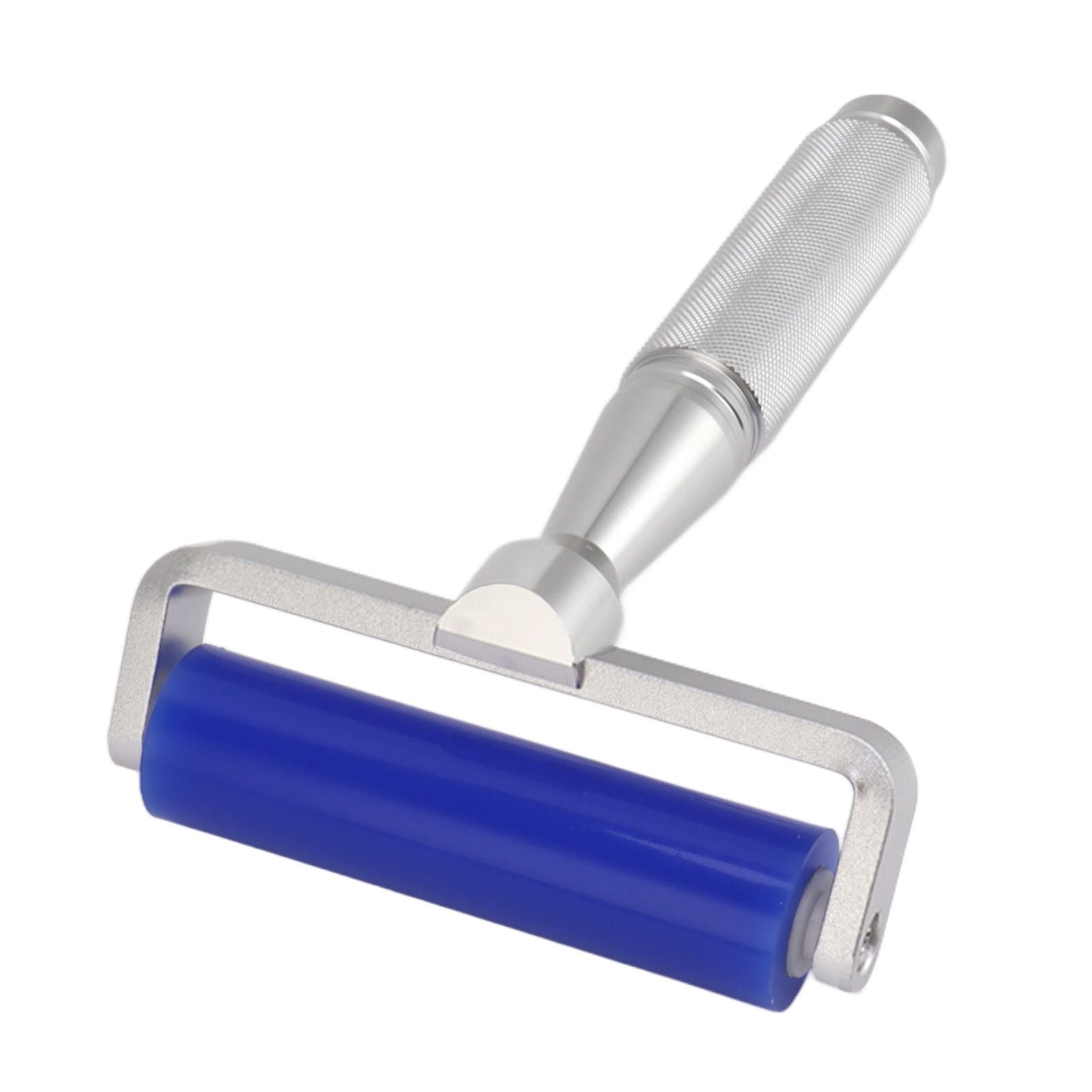 Silicone Manual Roller Cleaner Tool Laminated Static Lint Remover with Metal Handle Blue 8in