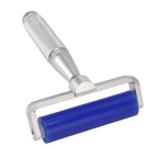 Silicone Manual Roller Cleaner Tool Laminated Static Lint Remover with Metal Handle Blue 8in