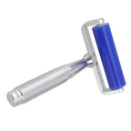 Silicone Manual Roller Cleaner Tool Laminated Static Lint Remover with Metal Handle Blue 8in
