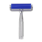 Silicone Manual Roller Cleaner Tool Laminated Static Lint Remover with Metal Handle Blue 8in