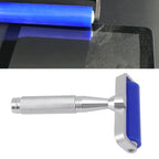 Silicone Manual Roller Cleaner Tool Laminated Static Lint Remover with Metal Handle Blue 8in