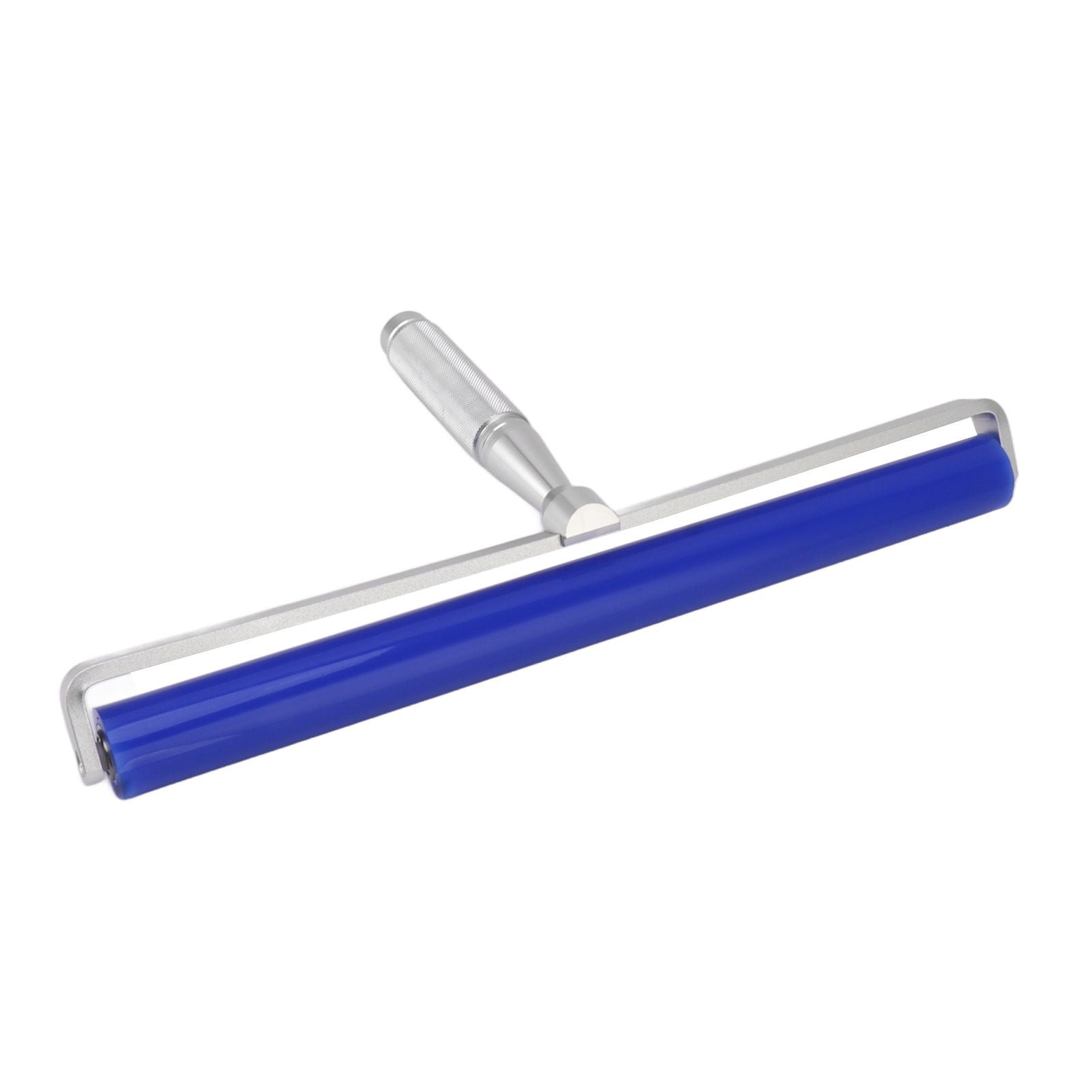 Silicone Manual Roller Cleaner Tool Laminated Static Lint Remover with Metal Handle Blue 12in
