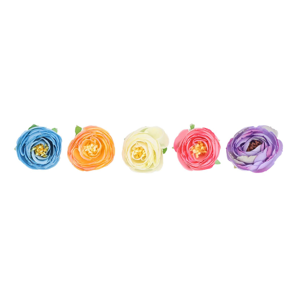 50 Pcs Camellia Flower Decor DIY Corsage Headdress Artificial Flower Heads False Rose Head Little Flower Buds