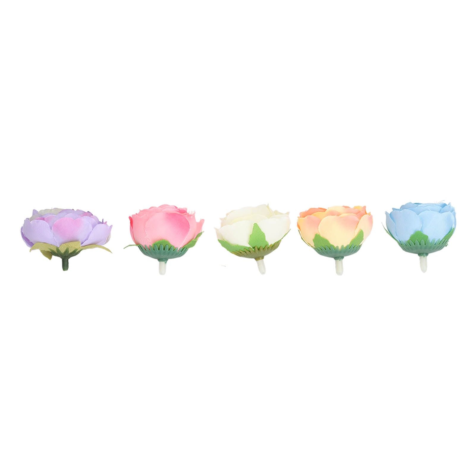 50 Pcs Camellia Flower Decor DIY Corsage Headdress Artificial Flower Heads False Rose Head Little Flower Buds