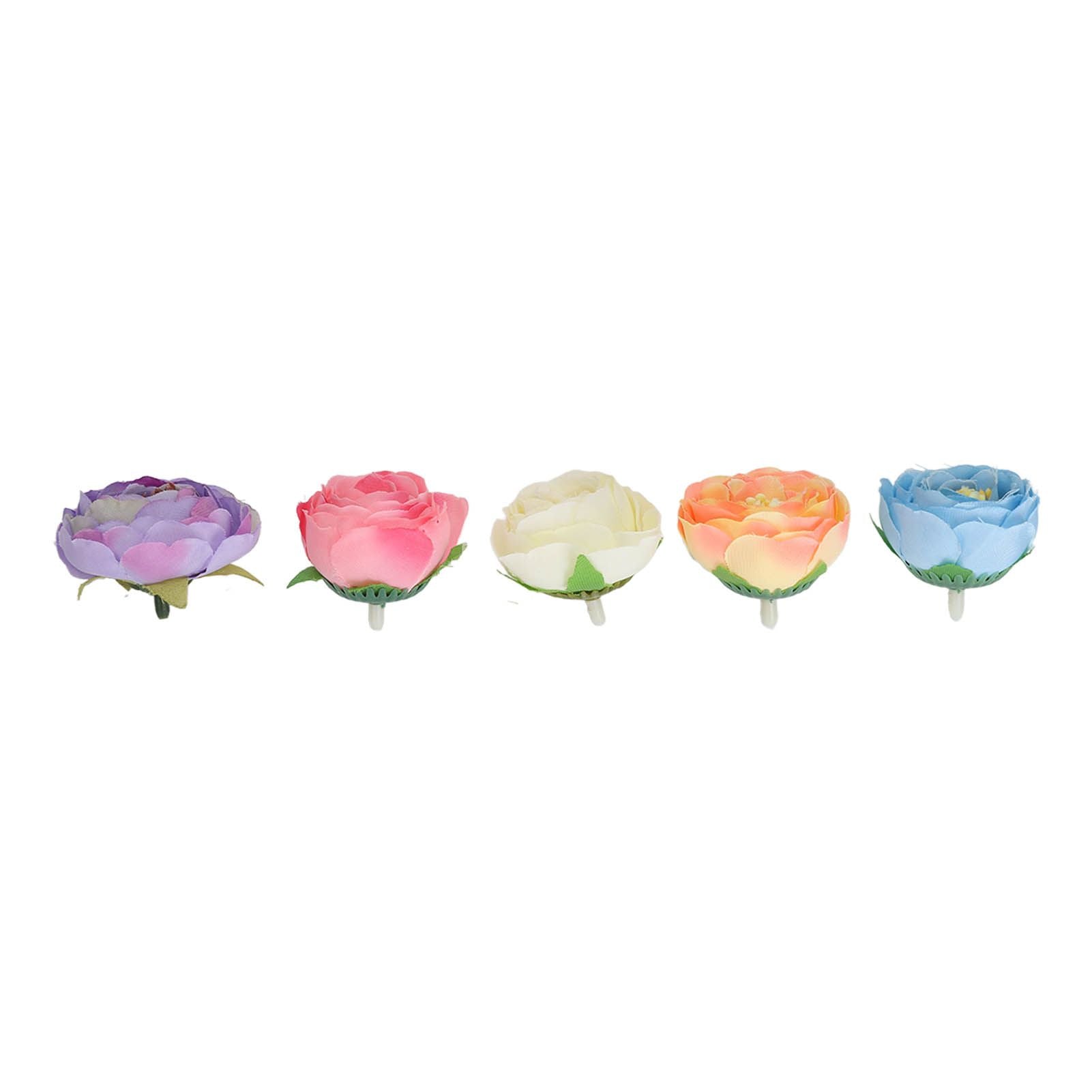 50 Pcs Camellia Flower Decor DIY Corsage Headdress Artificial Flower Heads False Rose Head Little Flower Buds