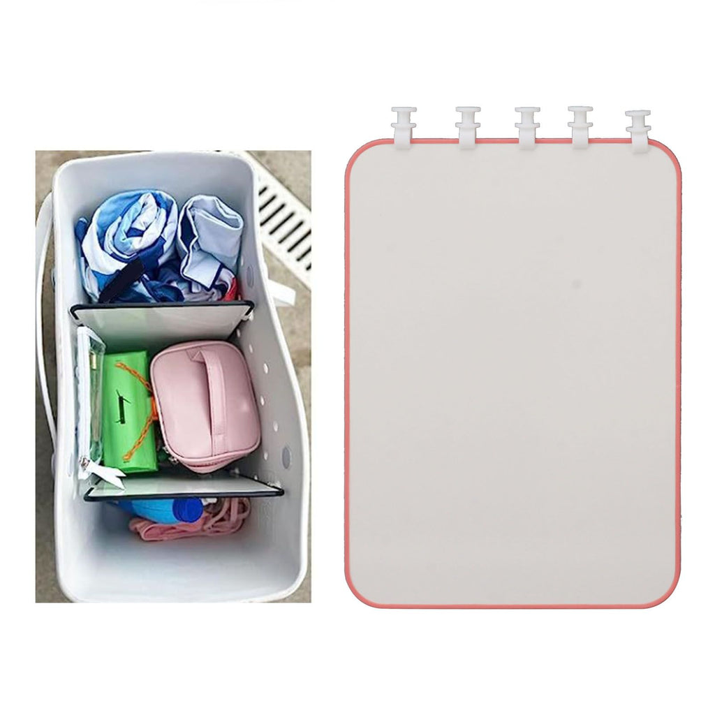 Portable Lightweight Divider Tray Beach Bag Divider Tray for Dividing Space Clothing Snacks Pink