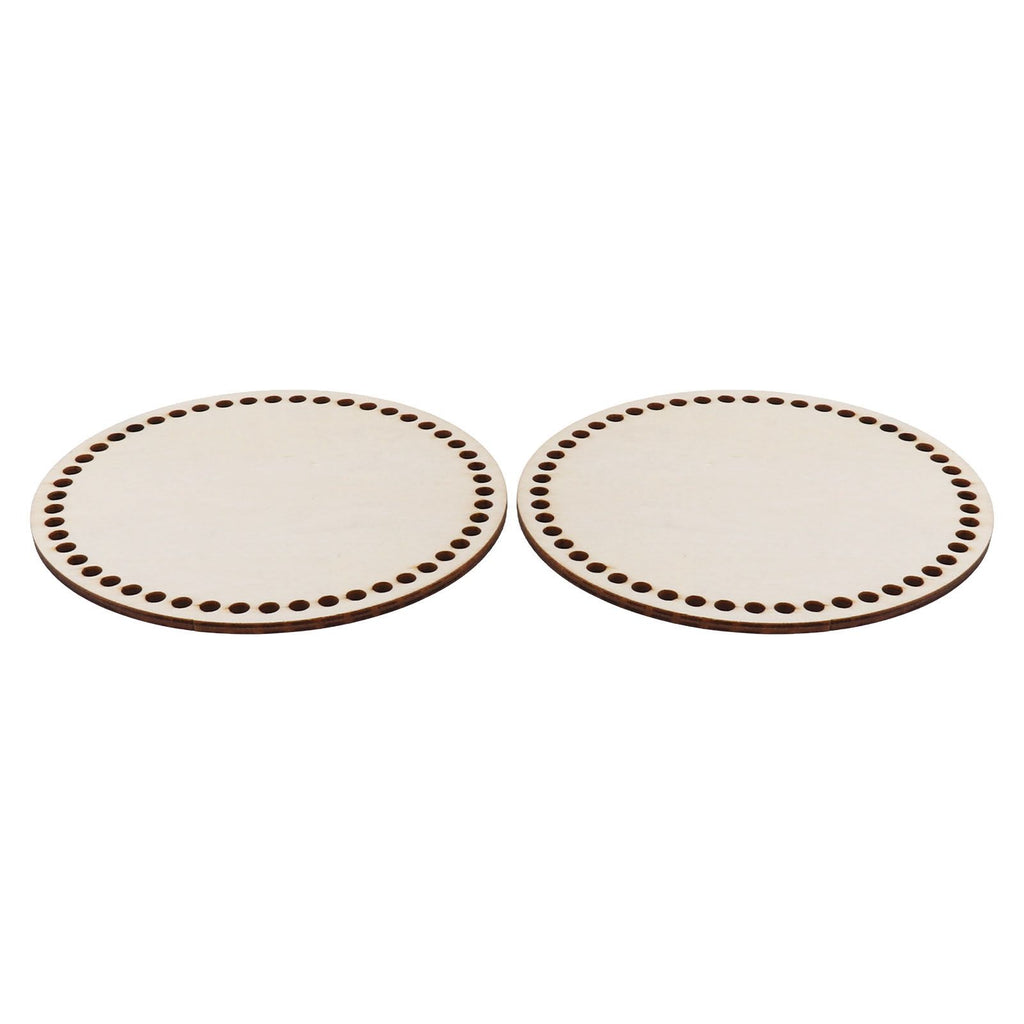 2 Pcs Wooden Crochet Bag Bottom Rounded Crochet Basket Wood Base for DIY Basket Bags