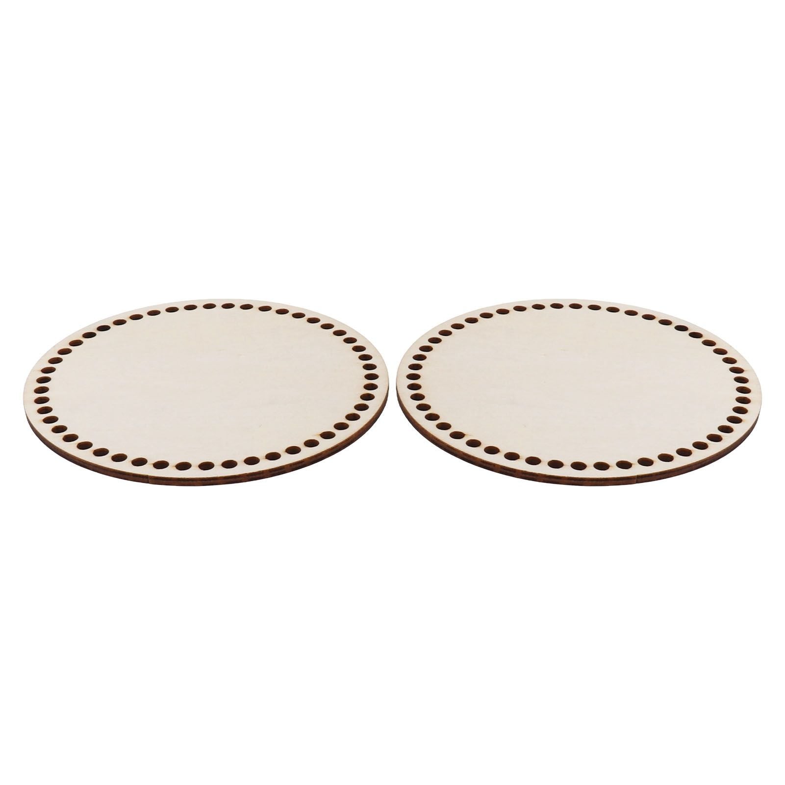 2 Pcs Wooden Crochet Bag Bottom Rounded Crochet Basket Wood Base for DIY Basket Bags