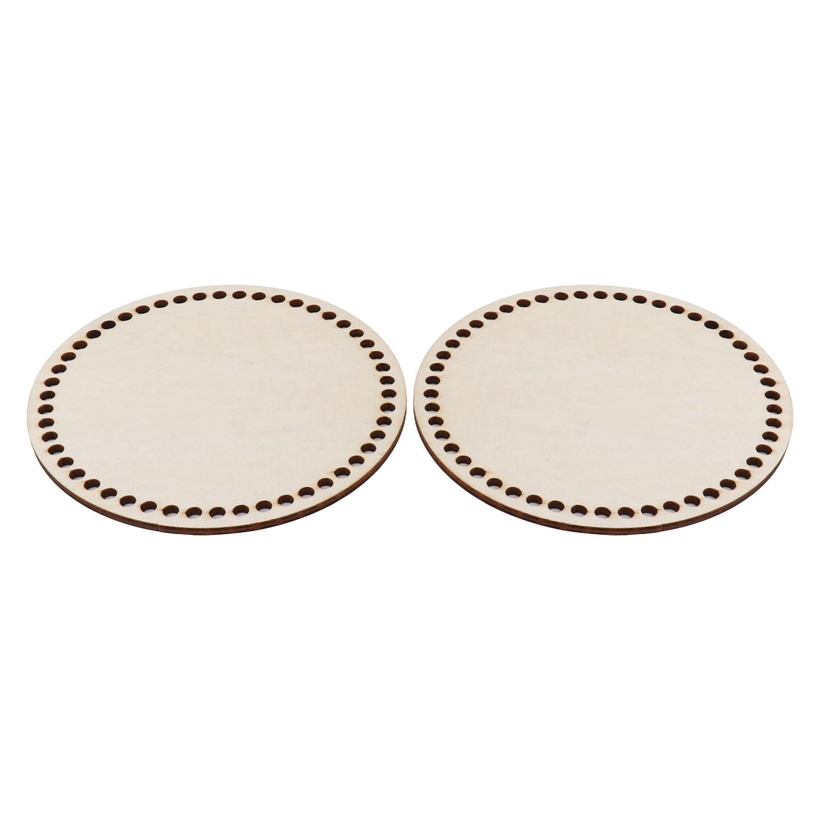 2 Pcs Wooden Crochet Bag Bottom Rounded Crochet Basket Wood Base for DIY Basket Bags