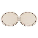2 Pcs Wooden Crochet Bag Bottom Rounded Crochet Basket Wood Base for DIY Basket Bags
