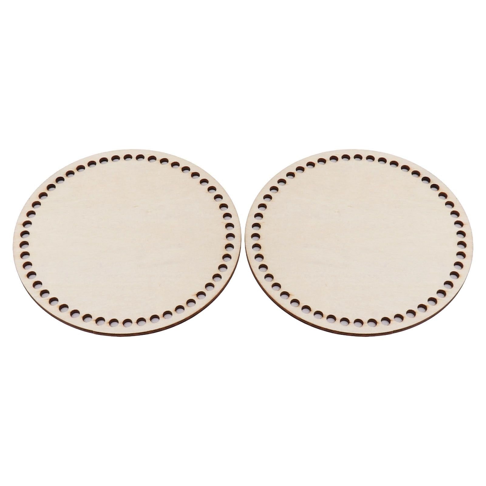 2 Pcs Wooden Crochet Bag Bottom Rounded Crochet Basket Wood Base for DIY Basket Bags