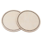 2 Pcs Wooden Crochet Bag Bottom Rounded Crochet Basket Wood Base for DIY Basket Bags