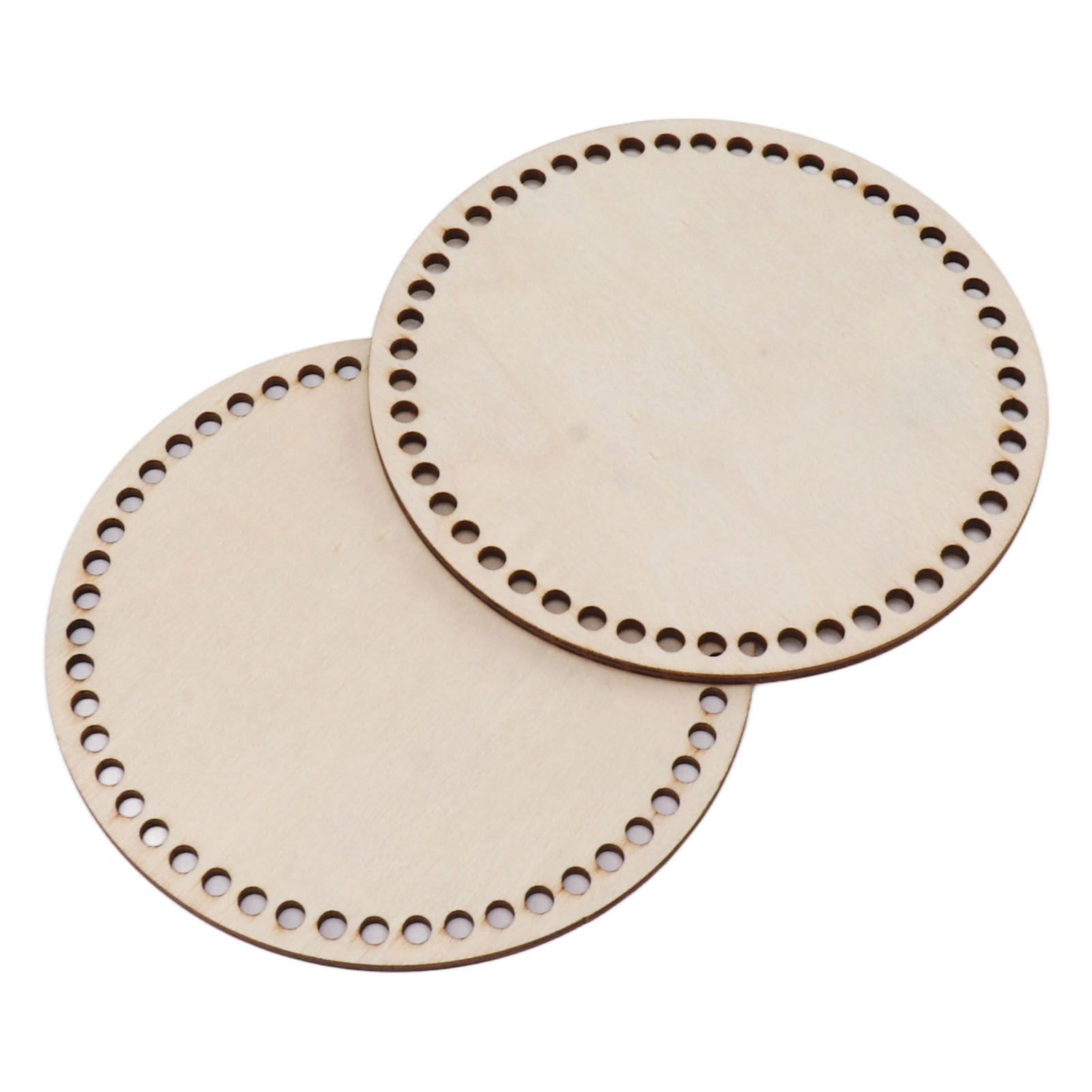 2 Pcs Wooden Crochet Bag Bottom Rounded Crochet Basket Wood Base for DIY Basket Bags
