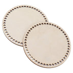 2 Pcs Wooden Crochet Bag Bottom Rounded Crochet Basket Wood Base for DIY Basket Bags