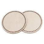 2 Pcs Wooden Crochet Bag Bottom Rounded Crochet Basket Wood Base for DIY Basket Bags