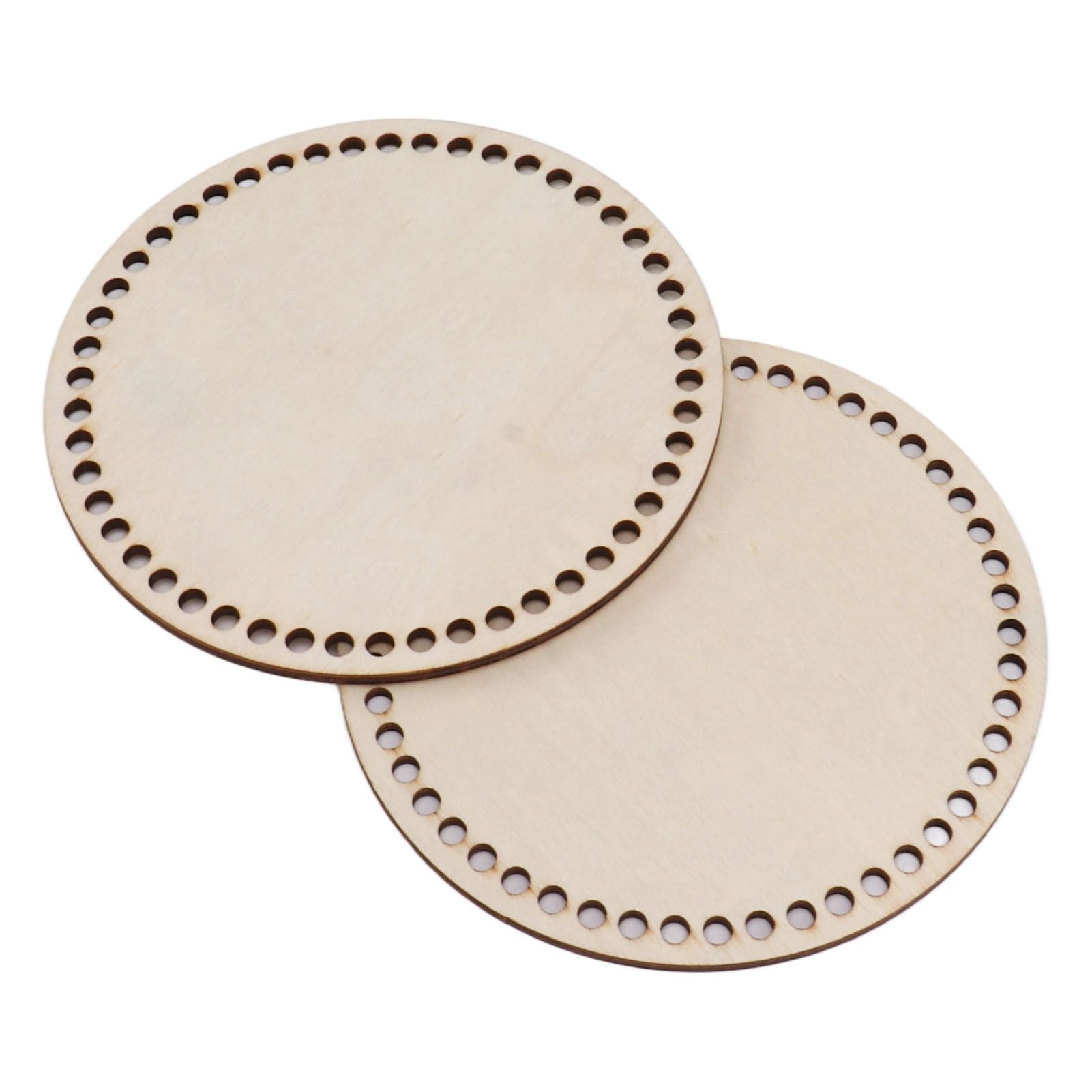 2 Pcs Wooden Crochet Bag Bottom Rounded Crochet Basket Wood Base for DIY Basket Bags