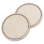 2 Pcs Wooden Crochet Bag Bottom Rounded Crochet Basket Wood Base for DIY Basket Bags