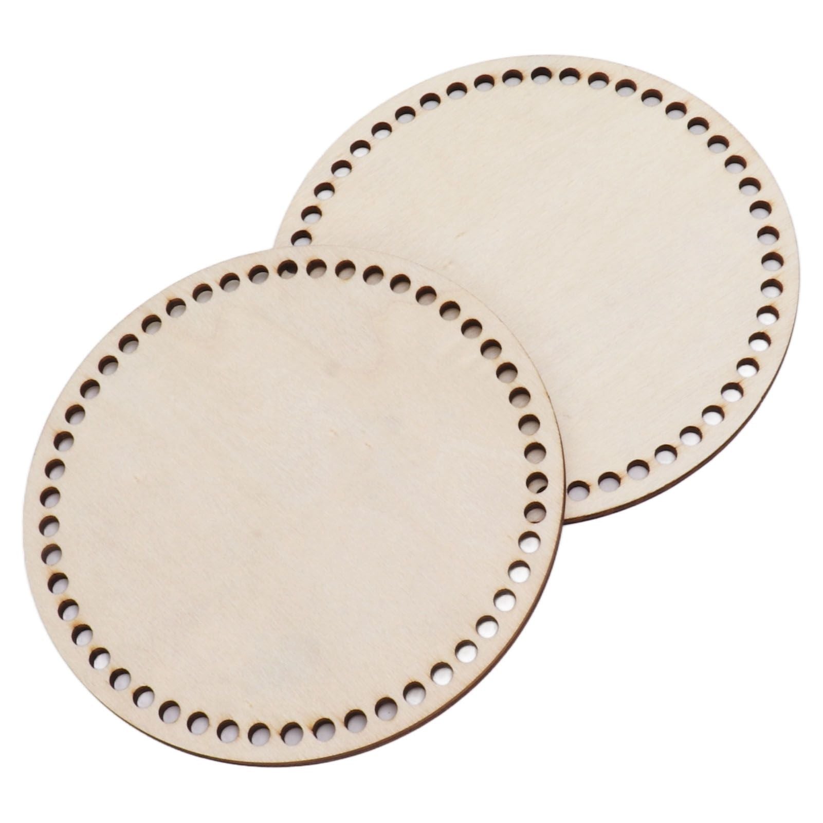 2 Pcs Wooden Crochet Bag Bottom Rounded Crochet Basket Wood Base for DIY Basket Bags