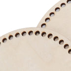 2 Pcs Wooden Crochet Bag Bottom Rounded Crochet Basket Wood Base for DIY Basket Bags