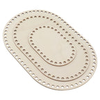 3Pcs Wooden Basket Bottom Oval Blank Solid Crochet Basket Wood Base for DIY Basket Weaving Supplies Craft Making