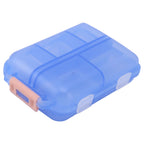 Medicine Box Medicine Case Plastic Waterproof 10 Compartments Buckle Lock Weekly Portable Medicine Container Blue