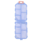 Medicine Box Medicine Case Plastic Waterproof 10 Compartments Buckle Lock Weekly Portable Medicine Container Blue