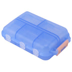 Medicine Box Medicine Case Plastic Waterproof 10 Compartments Buckle Lock Weekly Portable Medicine Container Blue
