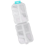 Medicine Box Medicine Case Plastic Waterproof 10 Compartments Buckle Lock Weekly Portable Medicine Container White
