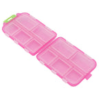 Medicine Box Medicine Case Plastic Waterproof 10 Compartments Buckle Lock Weekly Portable Medicine Container Rose Red